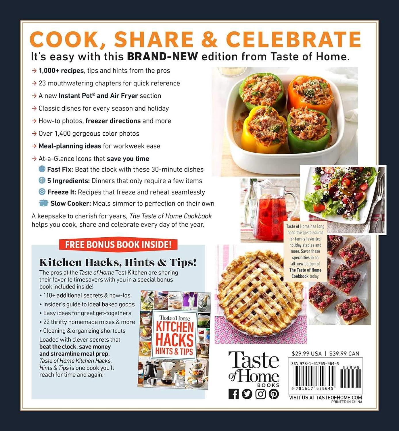 EDITORS AT TASTE OF HOME: The Taste of Home: Cookbook: 1000+ Recipes, Baking Techniques, Instant Pot and Air Fryer Chapter - 5-Ring Binder (Hardcover) - Image 3