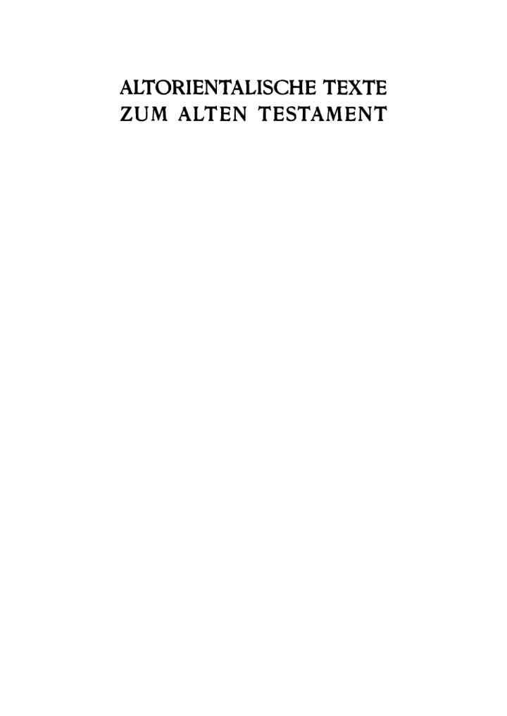 Altorientalische Texte zum Alten Testament, 1st Edition eBook