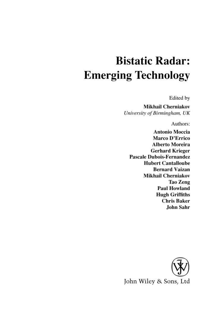 Bistatic Radar: Emerging Technology, 1st Edition eBook