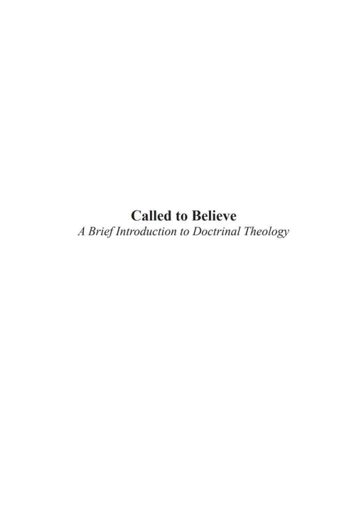 Called to Believe: A Brief Introduction to Christian Doctrine eBook