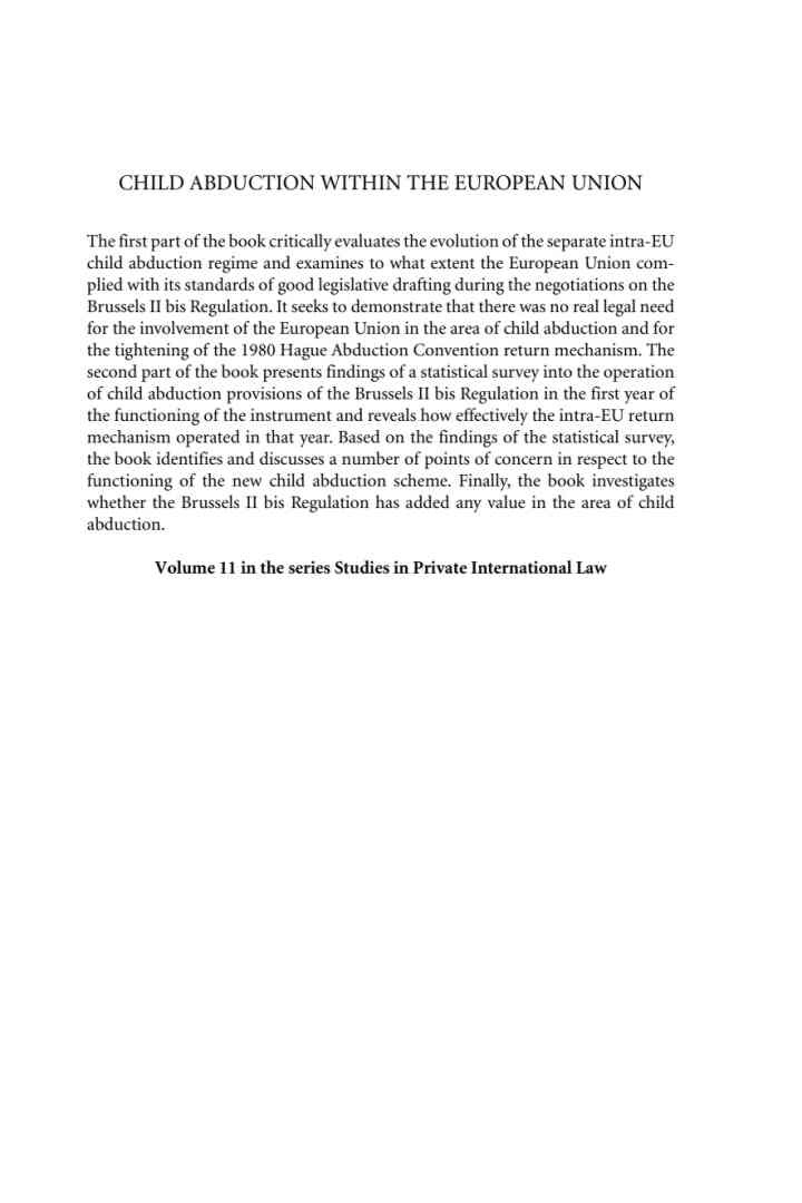 Child Abduction within the European Union: Law, Concepts, Possibilities eBook