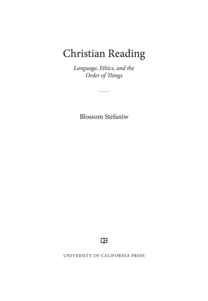 Christian Reading: Language, Ethics, and the Order of Things, 1st Edition eBook