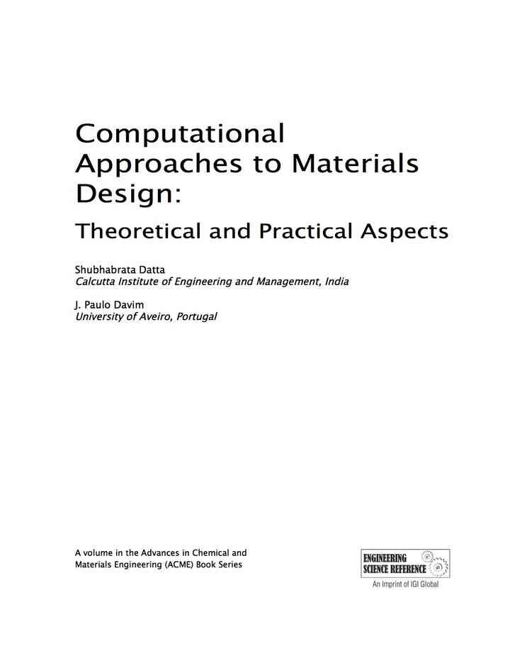 Computational Approaches to Materials Design: Theoretical and Practical Aspects: Theoretical and Practical Aspects eBook