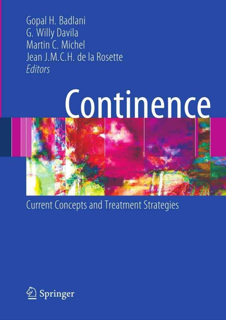 Continence: Current Concepts and Treatment Strategies eBook