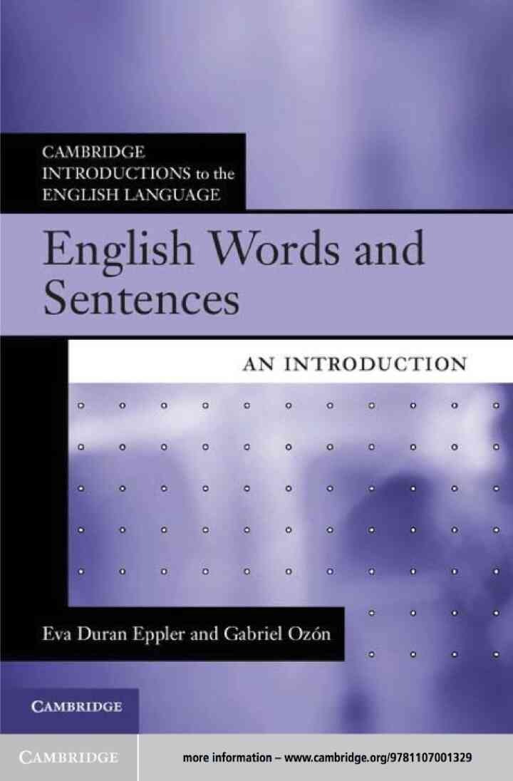 English Words and Sentences: An Introduction eBook