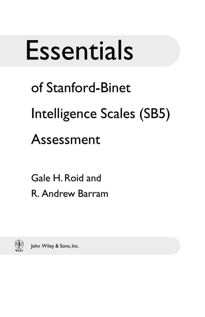 Essentials of Stanford-Binet Intelligence Scales (SB5) Assessment, 1st Edition eBook