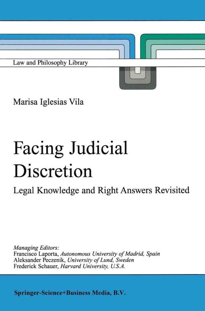 Facing Judicial Discretion: Legal Knowledge and Right Answers Revisited eBook