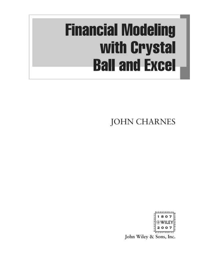 Financial Modeling with Crystal Ball and Excel eBook