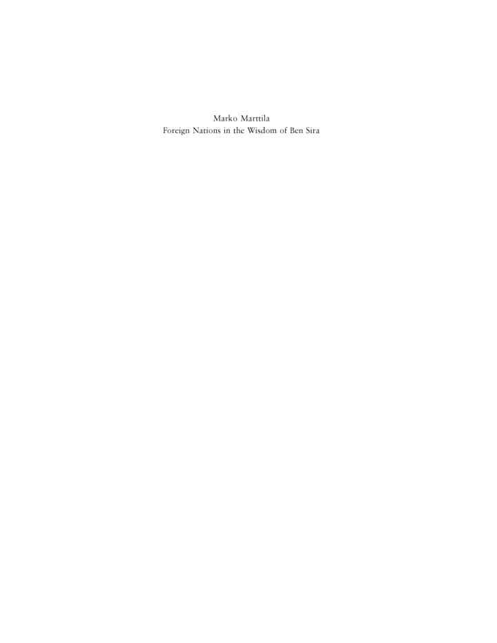Foreign Nations in the Wisdom of Ben Sira: A Jewish Sage between Opposition and Assimilation, 1st Edition eBook