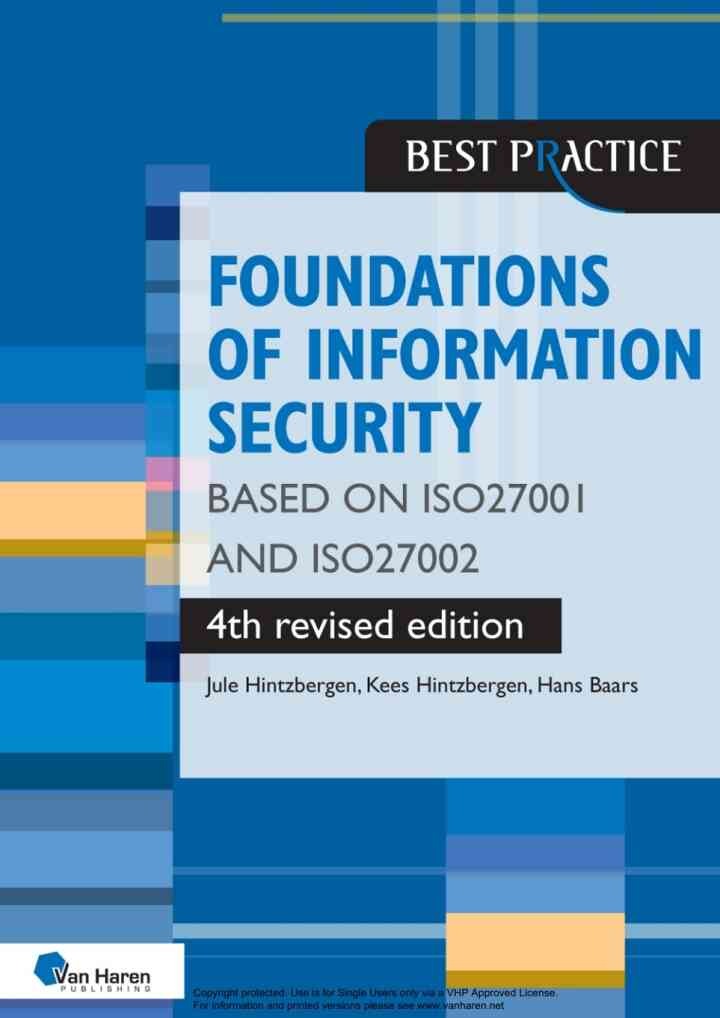 Foundations of Information Security based on ISO27001 and ISO27002 – 4th revised edition, 4th Edition eBook
