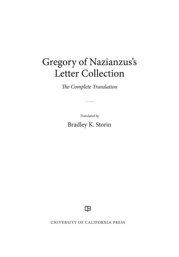 Gregory of Nazianzus's Letter Collection: The Complete Translation, 1st Edition eBook