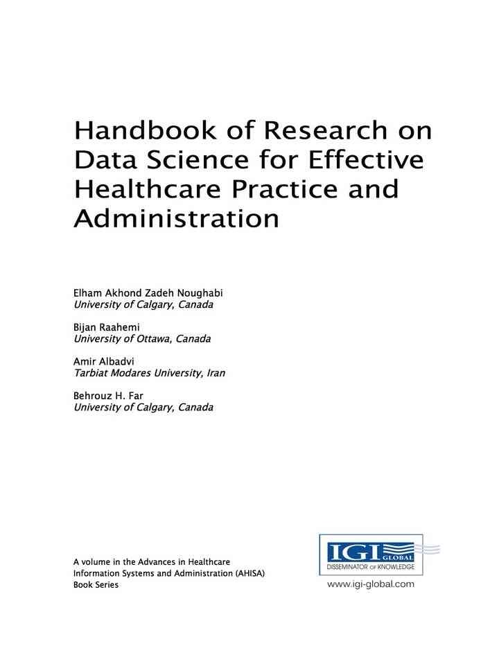 Handbook of Research on Data Science for Effective Healthcare Practice and Administration eBook