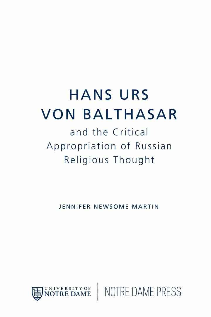 Hans Urs von Balthasar and the Critical Appropriation of Russian Religious Thought eBook