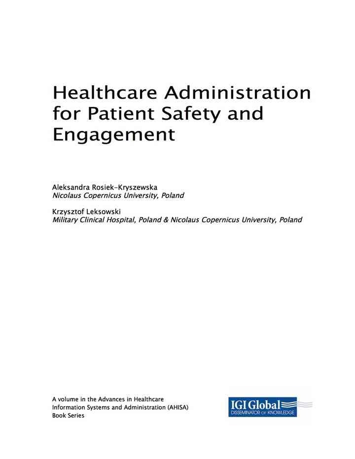 Healthcare Administration for Patient Safety and Engagement eBook