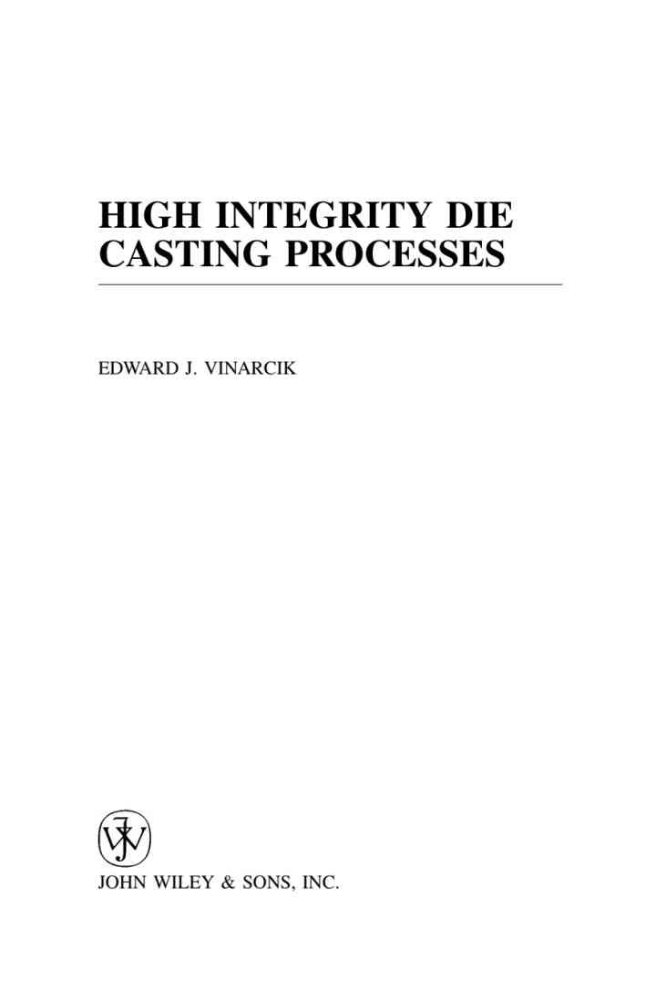High Integrity Die Casting Processes, 1st Edition eBook