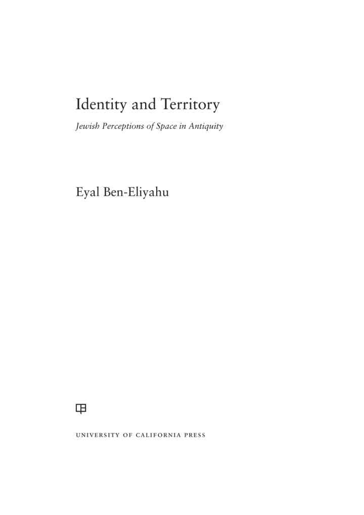 Identity and Territory: Jewish Perceptions of Space in Antiquity, 1st Edition eBook