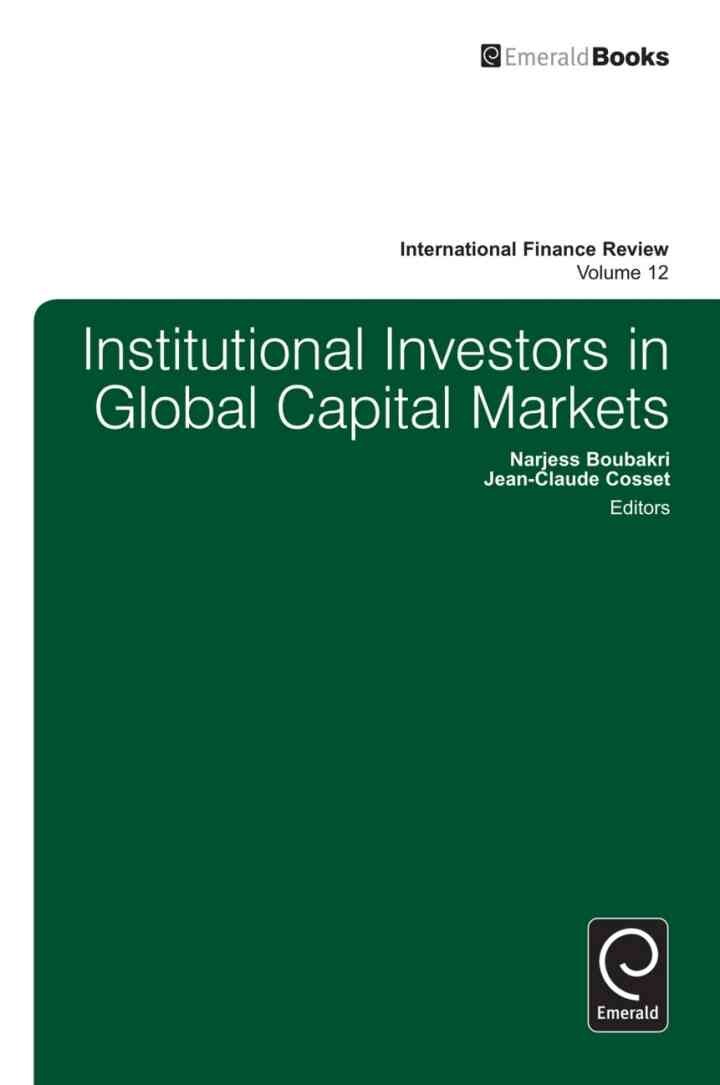 Institutional Investors In Global Capital Markets eBook