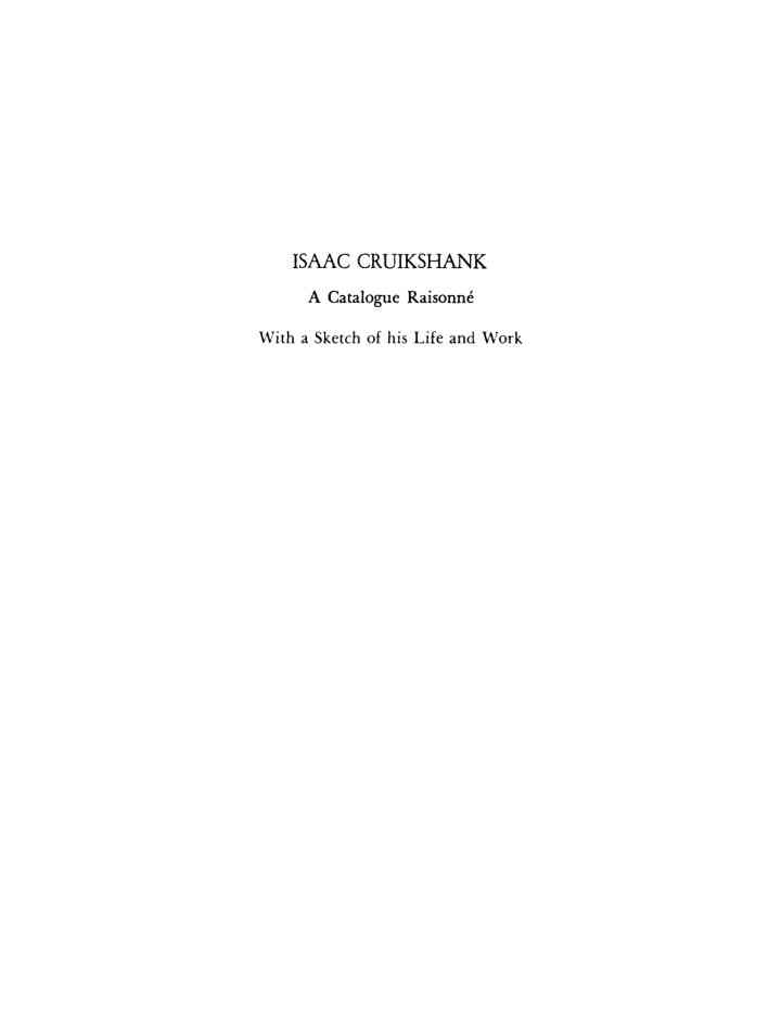 Isaac Cruikshank: A Catalogue Raisonné, with a Sketch of His Life and Work eBook