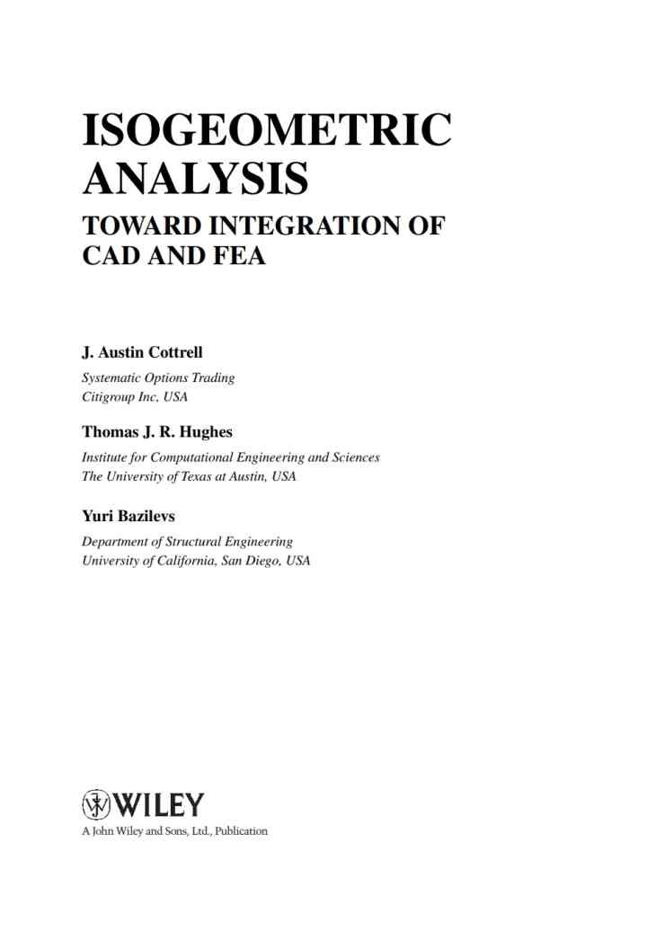 Isogeometric Analysis: Toward Integration of CAD and FEA: Toward Integration of CAD and FEA, 1st Edition eBook