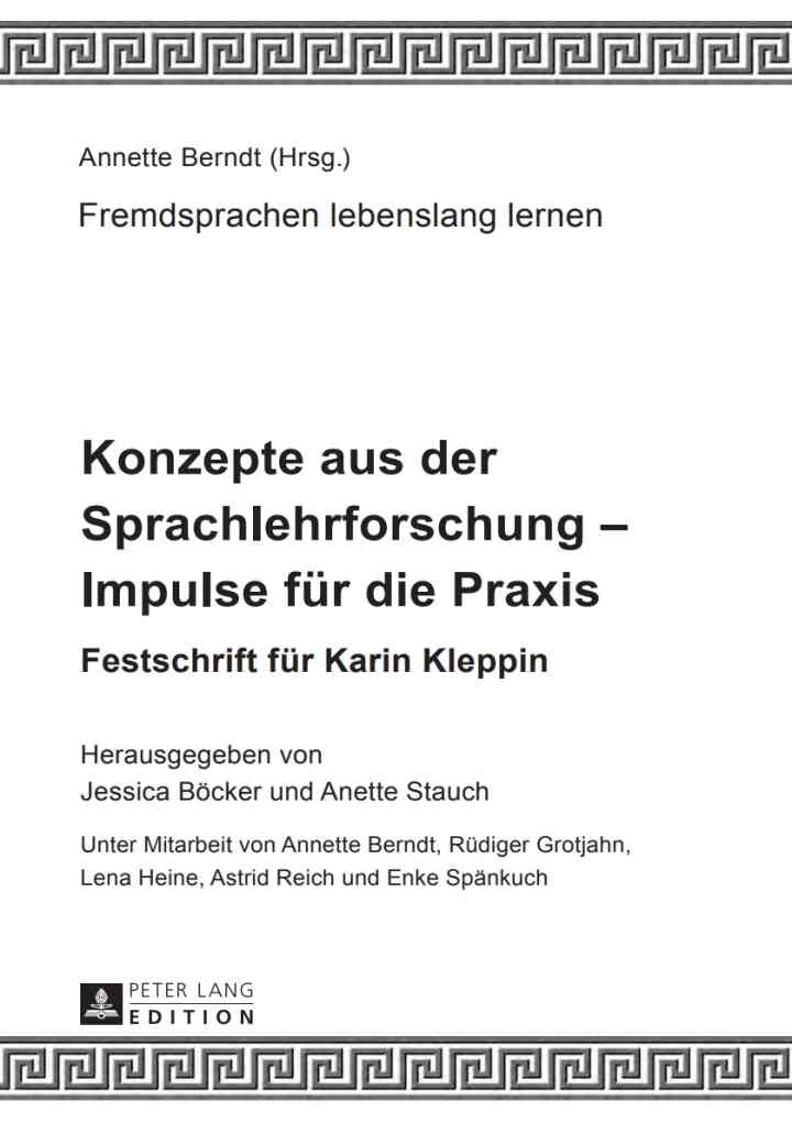 Konzepte aus der Sprachlehrforschung – Impulse fuer die Praxis: Festschrift fuer Karin Kleppin eBook