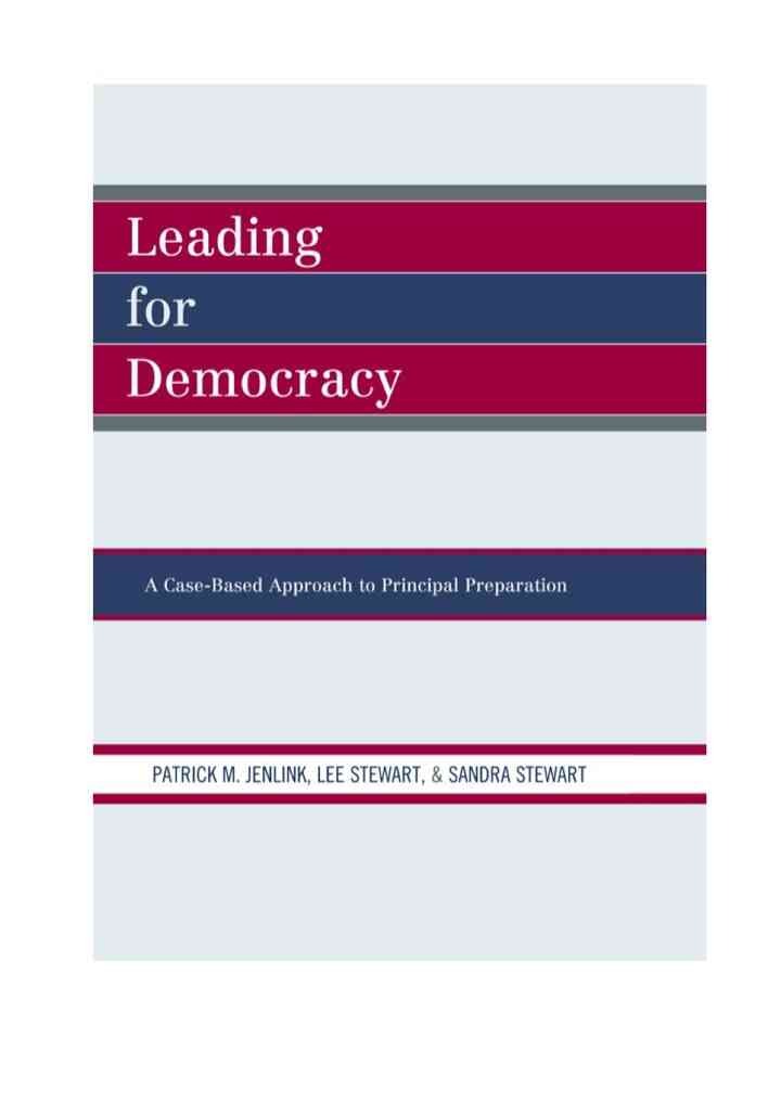 Leading For Democracy: A Case-Based Approach to Principal Preparation eBook