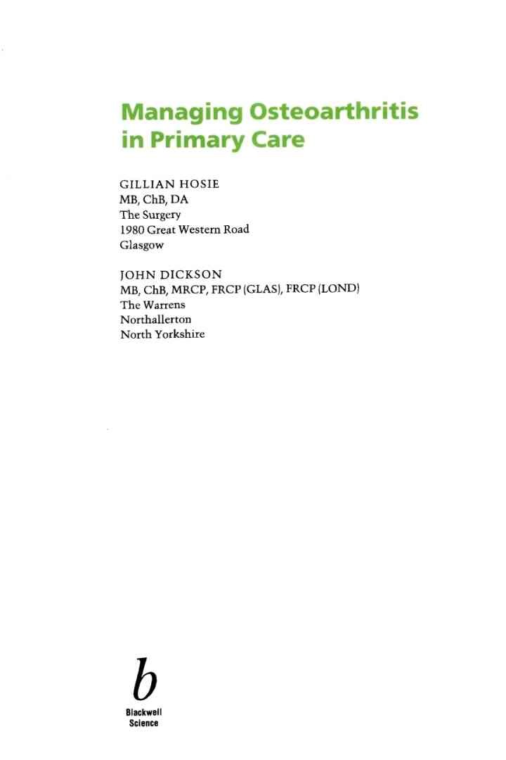 Managing Osteoarthritis in Primary Care, 1st Edition eBook