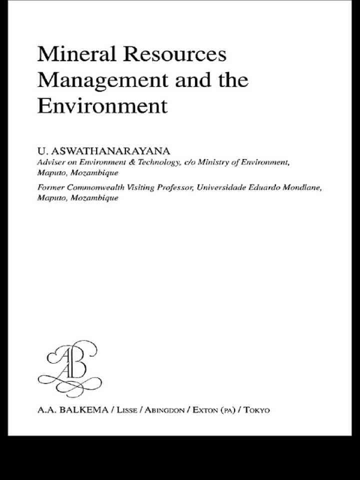 Mineral Resources Management and the Environment, 1st Edition eBook
