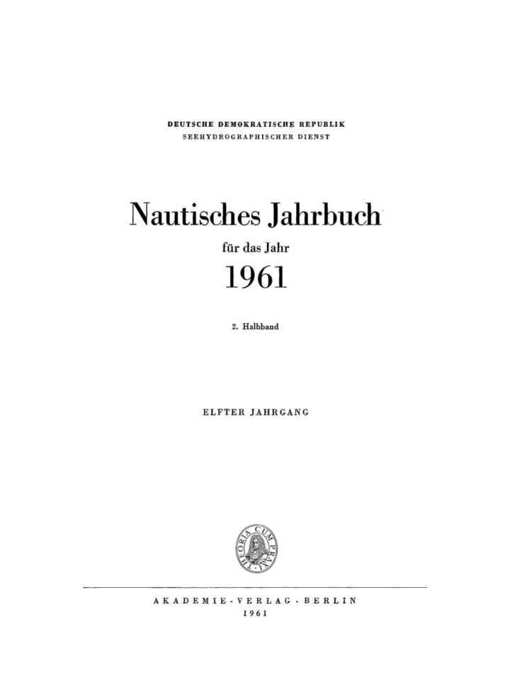 Nautisches Jahrbuch. Jahrgang 11, Halbbabd 2 eBook