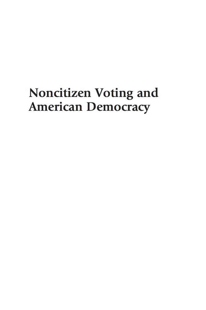 Noncitizen Voting and American Democracy eBook