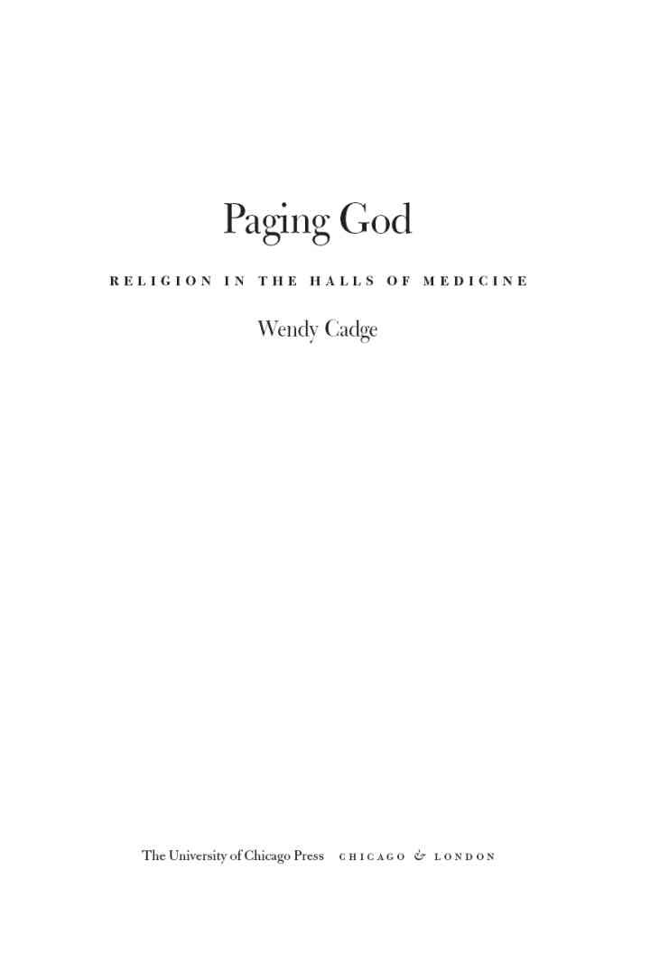 Paging God: Religion in the Halls of Medicine eBook