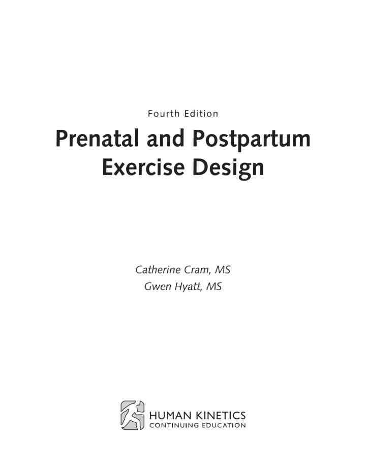 Prenatal and Postpartum Exercise Design Workbook eBook