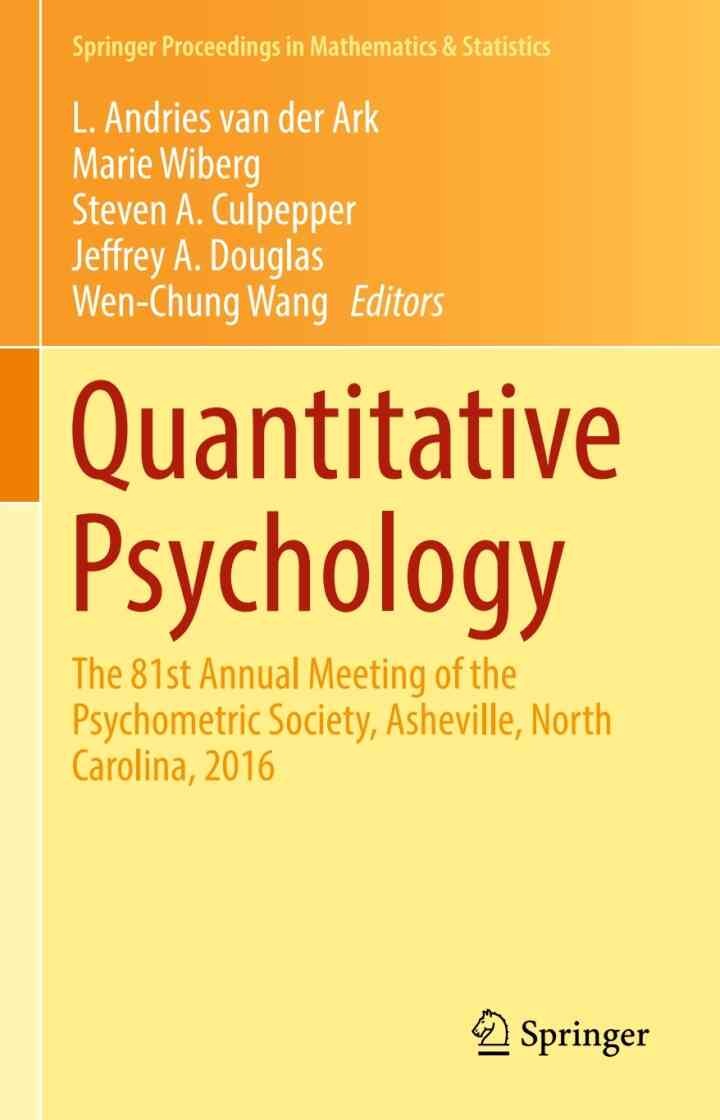 Quantitative Psychology: The 81st Annual Meeting of the Psychometric Society, Asheville, North Carolina, 2016 eBook
