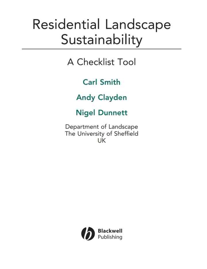 Residential Landscape Sustainability: A Checklist Tool: A Checklist Tool, 1st Edition eBook