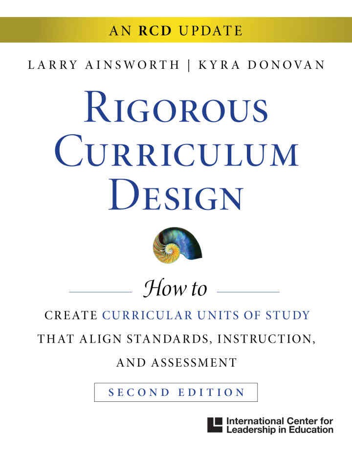 Rigorous Curriculum Design: How to Create Curricular Units of Study That Align Standards, Instruction, and Assessment , 1st Edition eBook