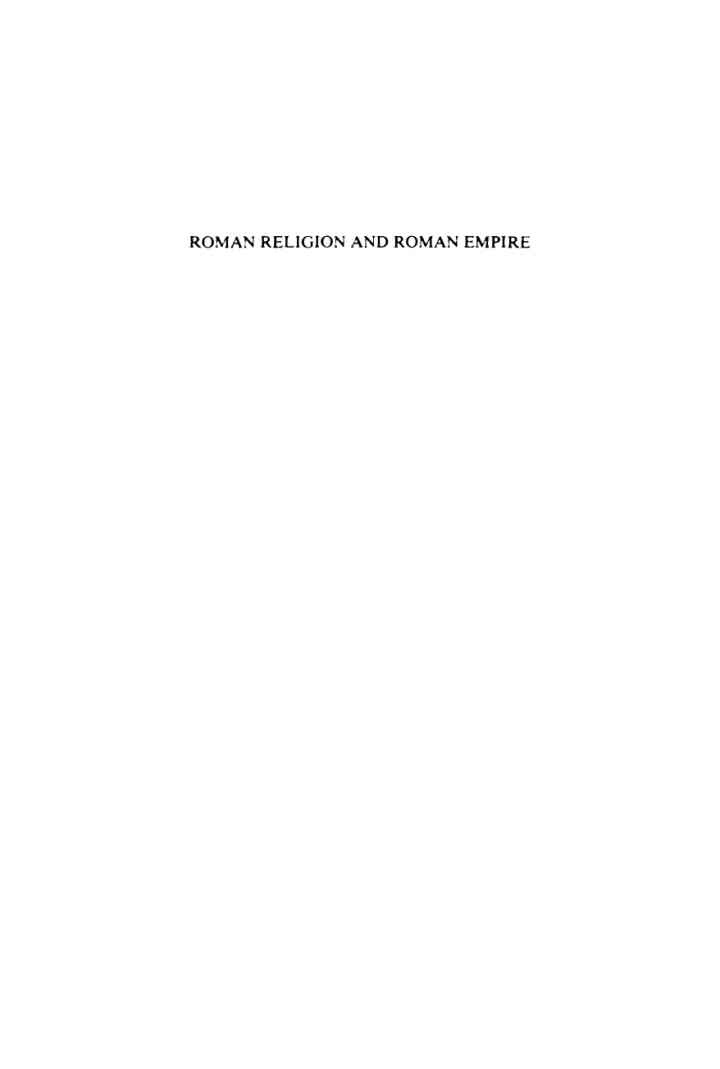 Roman Religion and Roman Empire: Five Essays eBook