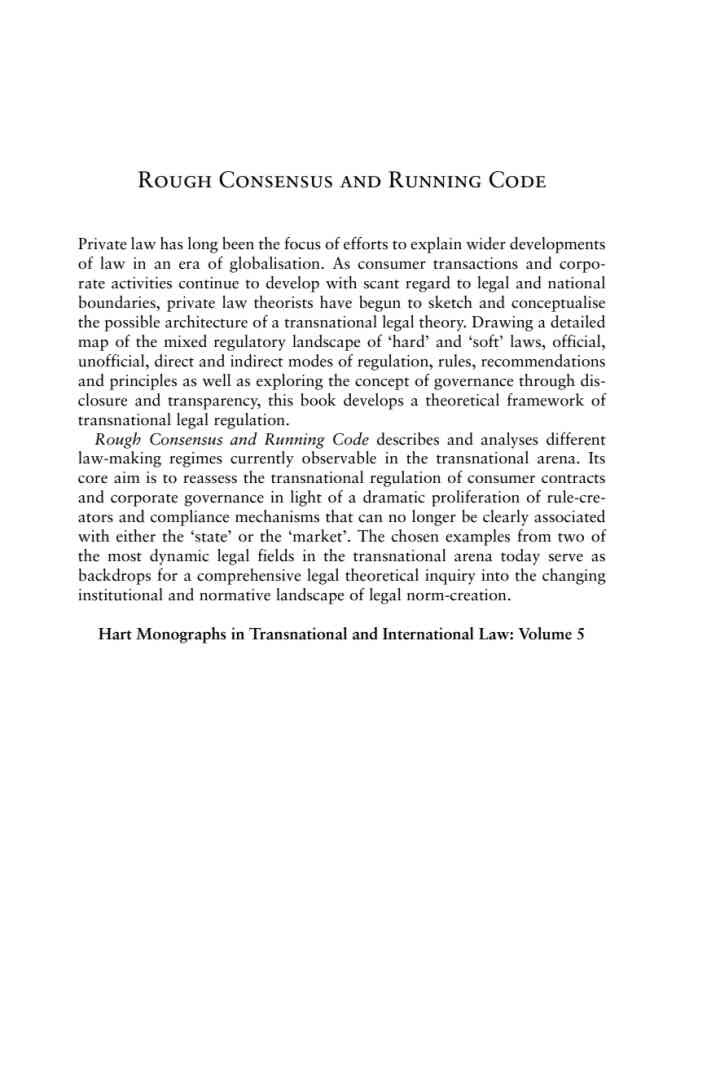 Rough Consensus and Running Code: A Theory of Transnational Private Law eBook