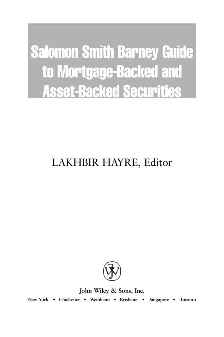 Salomon Smith Barney Guide to Mortgage-Backed and Asset-Backed Securities, 1st Edition eBook