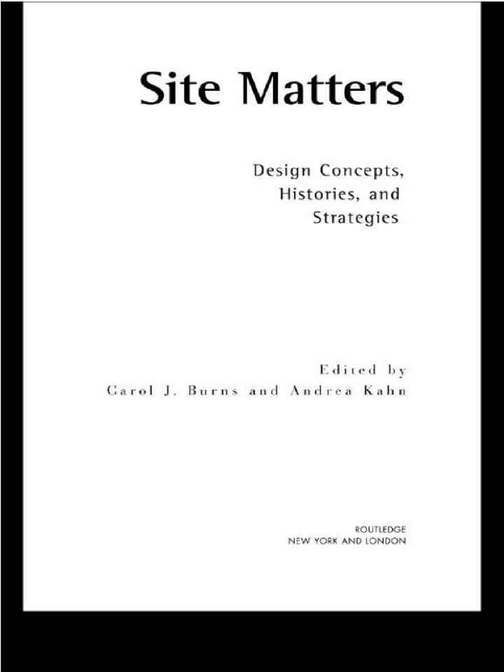 Site Matters: Design Concepts, Histories and Strategies, 1st Edition eBook