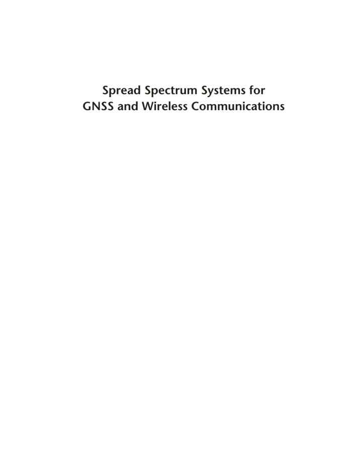 Spread Spectrum Systems for GNSS and Wireless Communications, 1st Edition eBook