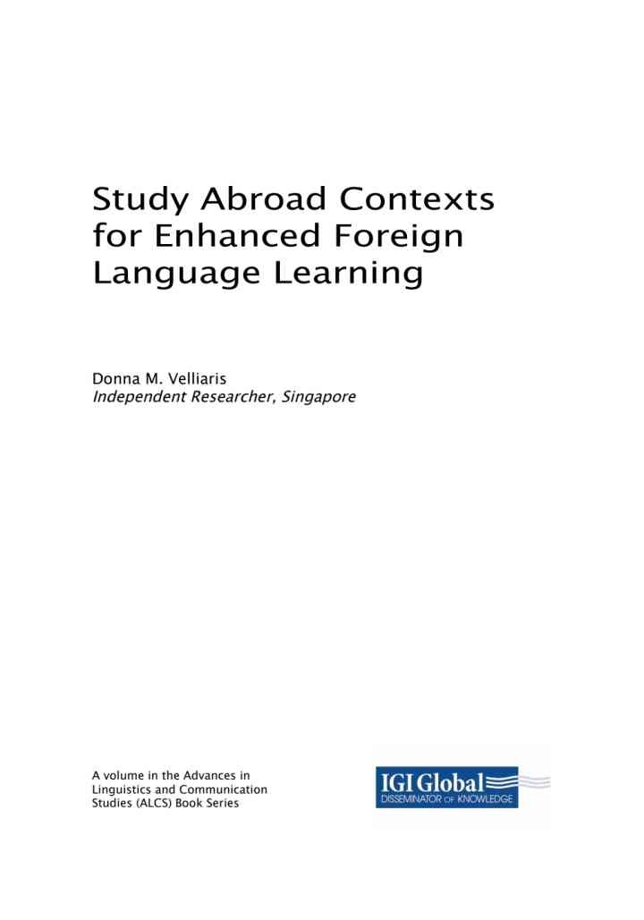 Study Abroad Contexts for Enhanced Foreign Language Learning eBook