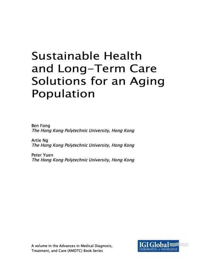 Sustainable Health and Long-Term Care Solutions for an Aging Population eBook