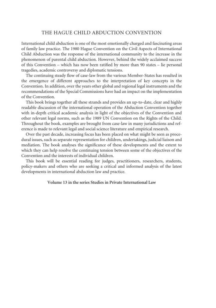 The Hague Child Abduction Convention: A Critical Analysis eBook