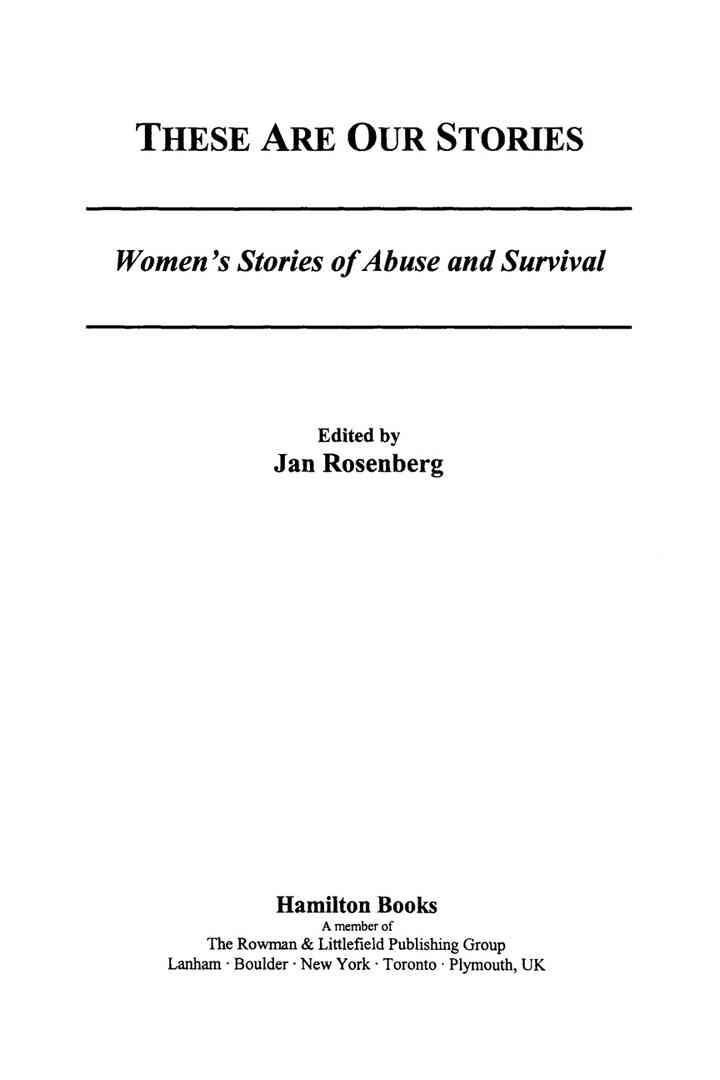 These Are Our Stories: Women's Stories of Abuse and Survival eBook