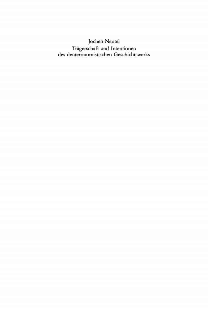 Trägerschaft und Intentionen des deuteronomistischen Geschichtswerks: Untersuchungen zu den Reflexionsreden Jos 1;23;24, 1 Sam 12 und 1 Kön 8, 1st Edition eBook