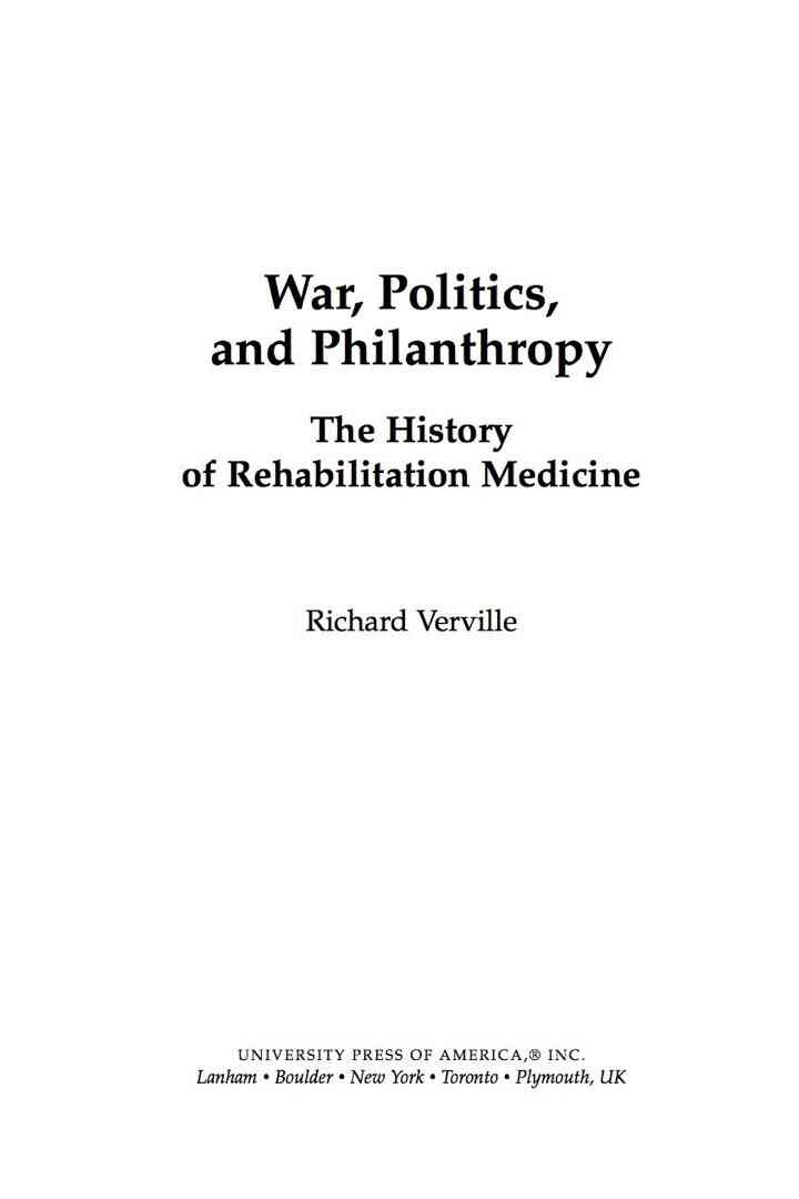 War, Politics, and Philanthropy: The History of Rehabilitation Medicine eBook