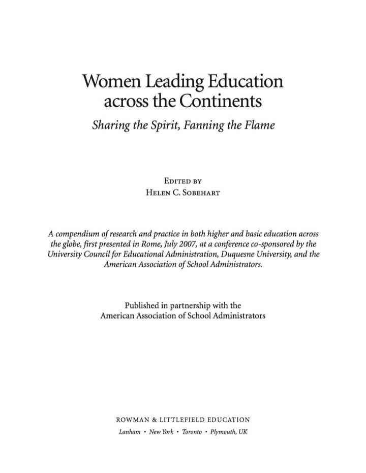 Women Leading Education Across the Continents: Sharing the Spirit, Fanning the Flame eBook