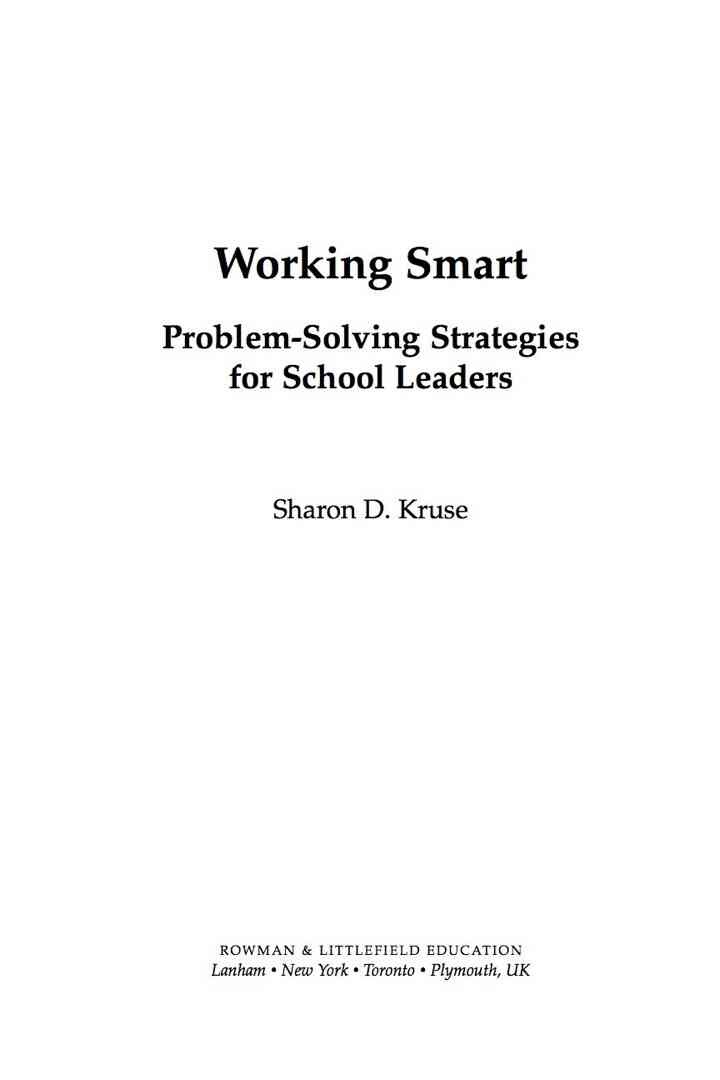 Working Smart: Problem-Solving Strategies for School Leaders eBook