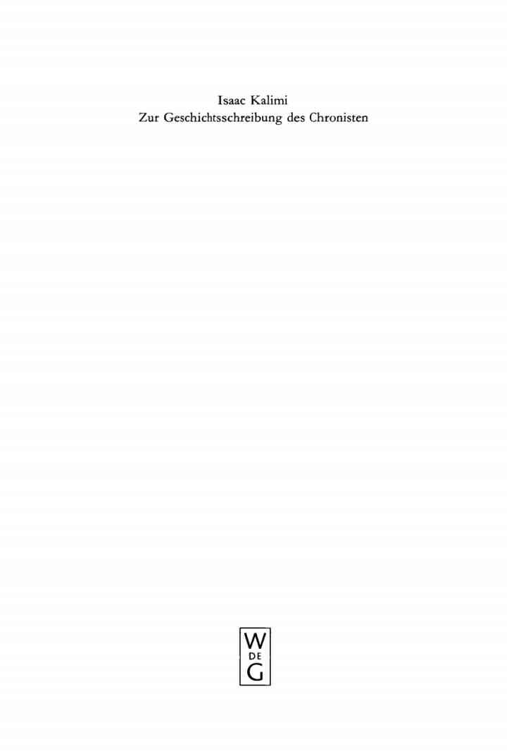 Zur Geschichtsschreibung des Chronisten: Literarisch-historiographische Abweichungen der Chronik von ihren Paralleltexten in den Samuel- und Königsbüchern, 1st Edition eBook
